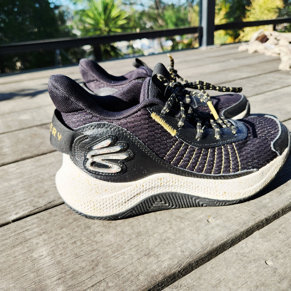 Under Armour Kids Black and White Platform Sneakers